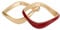 Skagen Damen-Steckring Liquid Metal Edelstahl Emaille goldfarben cranberryfarben, SKJ17687106.5