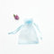 100 Stuck Organzasäckchen 9x12 cm, Geschenkbeutel Organzabeutel, Schmuckbeutel, Organza Säckchen mit Kordelzug, Säckchen Geschenk Schmuck Hochzeit Bonbonsbeutel für Hochzeiten Partys(Hellblau)
