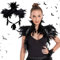 BGTLJKD Gothic Feder Achselzucken Schalkragen Schal Halloween Kostüm Schwarz Epauletten Shrug Kragen Damen Feder Umhang Cape Federkragen Feder Schal Gothic für Halloween Cosplay
