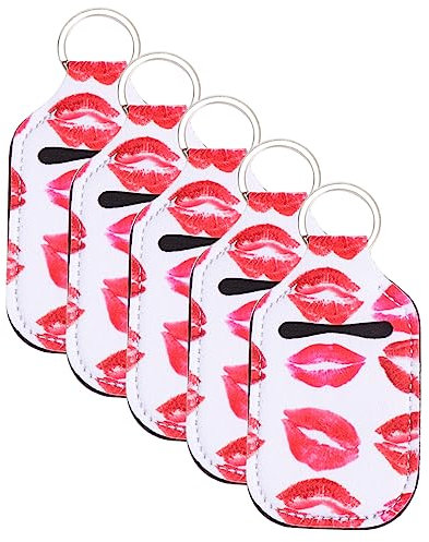 Holibanna Neoprene Bottle Keychain Holder Alcohol Lip Balm Cover Key Chain for Travel Outdoor Use