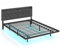 GOPLUS Polsterbett 160x200cm, Doppelbett mit LED-Beleuchtung & Ladefunktion, Schwebebett mit höhenverstellbarem Kopfteil, Bettgestell mit Lattenrost, Jugendbett, Ohne Matratze (160x200 cm)