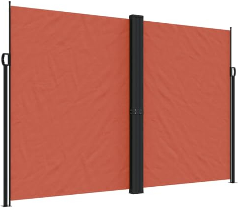 vidaXL Seitenmarkise, Sichtschutz Ausziehbar, Windschutz Sonnenschutz für Garten Balkon Terrasse, Seitenrollo Seitenwandmarkise, Terrakottarot 220x600cm