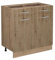 Vicco Küchenunterschrank R-Line, Artisan-Eiche/Goldkraft Eiche, 80 cm ohne Arbeitsplatte