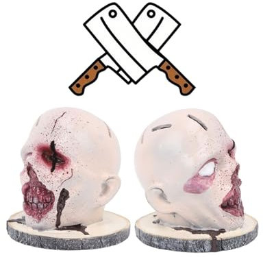 Dsacxixai Horror Head Shaped Kitchen Knife Holder, Zombies Line, Funny Table Knife Holder Kitchen Display Cutter Holder