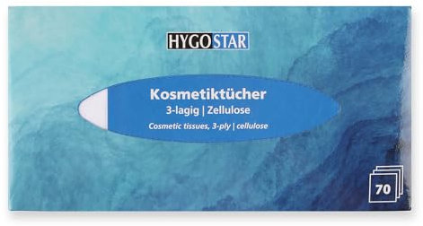 2800 Stück Hygostar Kosmetiktücher, 3-lagig | Zellulose, weiß, L: 20,5cm, B: 19,5cm, 70 Stück/Packung, Kosmetiktücher, Taschentücher, Papiertücher