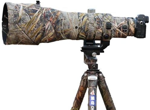 CHASING BIRDS Wasserdichte Objektivschutzabdeckung für Nikon Z 600 mm f/4 TC VR S, regenfeste Objektivschutzabdeckung (Reed Camouflage, mit Z 2X)
