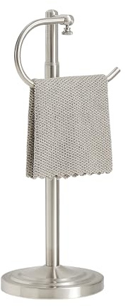 RFOUO Porte Serviette, Porte-Serviettes pour Comptoir, Convient pour Plans De Travail De Lavabo, Cuisine Et Salle De Bain, Porte-Serviettes Extensible, Acier Inoxydable, Finition Nickel Brossé