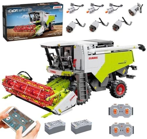 Technik Mähdrescher für CLAAS Dominator 370, Mit Motoren Set, 1:17 Groß Harvester Modellbausatz, 4567 Teile Klemmbausteine Traktor MOC Bausatz mit Bedruckte Steine, CADA C61508W