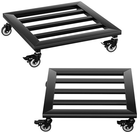 SUBTLETY Chariot pour plantes en métal - Support carré avec roulettes - Pour l'intérieur et l'extérieur - Charge maximale : 160 kg - Pour plantes en pot et meubles (type A)