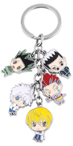 SUJEBRAN HunterxHunter Figurine Porte Clef Anime Figurine Accessoires Cosplay Cinq Caractères Keychain Jouet Merch