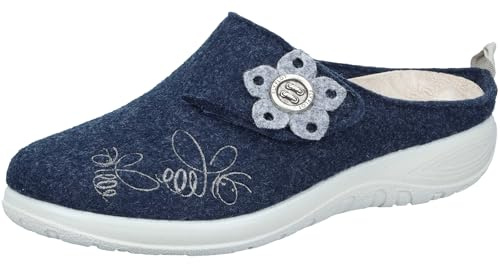 Fly Flot Damen Pantoffel PET Filz Hausschuh Blume Blüte Stickerei lose Einlagen