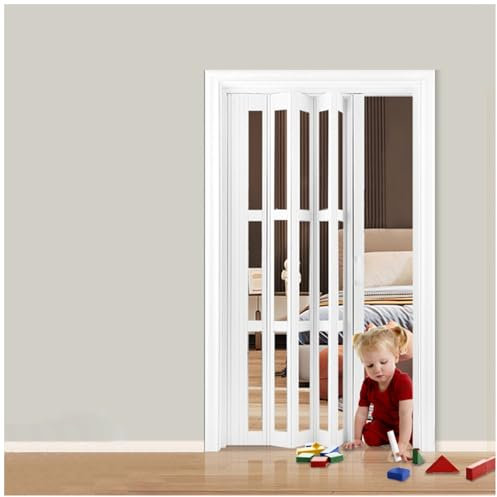 Puertas plegables extraanchas Puertas interiores, Puertas plegables de PVC for interiores, puerta corredera plegable.(72x80in (183x203cm))