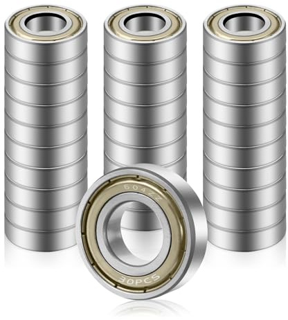 Hexizexi 30 Stück 604ZZ Kugellager 4x12x4mm | Metall Double Shielded Miniatur Rillenkugellager für Skateboards Drehbänke Baumaschinen DIY