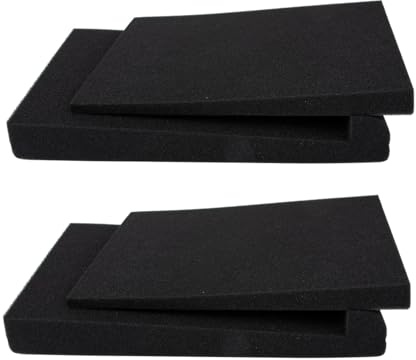 Stoßdämpfende Lautsprecher Schaumstoffmatten 2 Stück für Studio Recording | Schwarz, Vorgefertigte Keilelemente, bis 55,11 Lbs Traglast, für Smart Speaker und Subwoofer