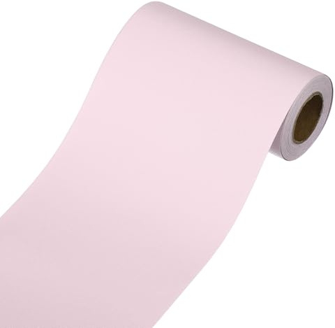 sourcing map Wallpaper Border, Peel and Stick Wallpaper Borders, 5m x 10cm Self Adhesive Mirror Frame Trim Tape for Kitchens Decor, Bedroom Bathrooms, Light Pink