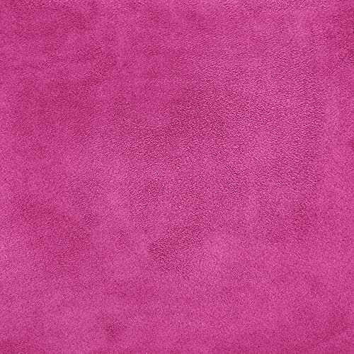 de luxe faux daim suédine tissu matière 225g - Rose Chaud - Rose, 1metre 150cm x 100cm