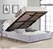 Velvet Ottoman Storage Bed, Happy Beds Berlin Steel Silver Crushed Velvet Fabric Modern Bed - 3ft Single (90 x 190 cm) Frame Only