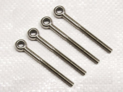 M5 Long Shank Eye Bolts Stainless Steel x4 (Metric Thread Rope Cable Marine Grade)