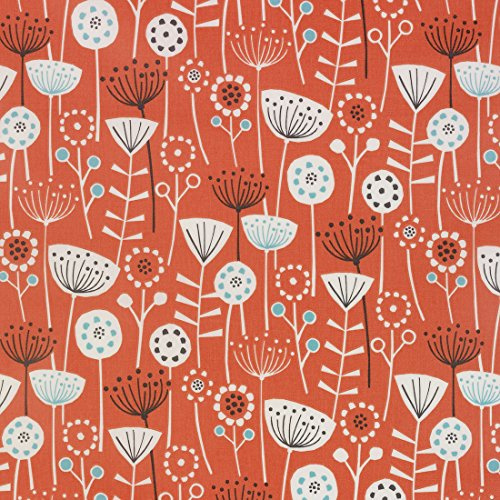 Bergen Burnt Orange Floral Scandinavian Oilcloth Wipe Clean Tablecloth 120cm Round (47)