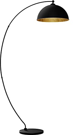 Lindby Lampadaire Jonera (Jeunes, étudiants) en Noir Métal e. a. pour Salon & Salle à manger (1 lampe,à E27) arqué lampadaire arc lampe sur pied de salon