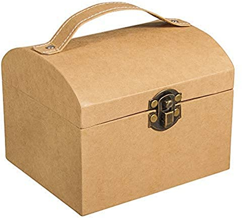 Rayher 67280521 Pappmaché Koffer, 13 x 11 x 10 cm, mit Verschluss und Henkel, FSC zertifiziert, kleiner Koffer aus Pappmaché kraft, Bastelkoffer, Utensilienkoffer, Pappmachébox