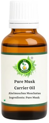 R V Essential Reines Musk Träger Öl 100ml (3.38 Unzen) - Abelmoschus Moschatus (100% Reines und Natürliche Kaltgepresste) Pure Musk Carrier Oil