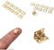 XGAGHB Mini Cabinet Hinges 10 x 8mm, Classic Style, Metal Material, Metallic Finish, Golden Color, 10 Pcs