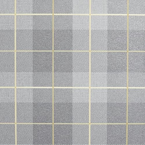 Arthouse Ochre Grey Tartan Check Country Style Wallpaper - Hard Wearing Vinyl - Vintage - Bedroom - Kitchen - Hallway - Livingroom - Office Study - Bathroom - Dining - Full Roll 10.05m x 53cm 299000