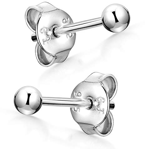 Matreia Ohrstecker Silber 925 Kugel - 5mm Damen Kinder Ohrringe Stecker rund klein SO-434-5mm