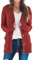 Maavoki Cardigan Maglione Donna,Casuale Manica Lunga Solido Cardigan,Elegante Sweater, Tasca Bottoni Cappotti Aperto Anteriore Rosso XXL