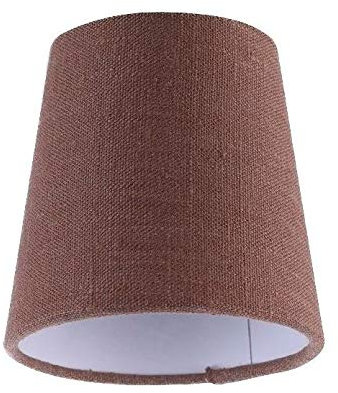 Lampenschirm Ersatzschirm Stoffschirm E14 LED Tischleuchte Wandleuchte Pendelleuchte Deckenleuchte Lampenschirme Retro Vintage Look (Braun Vintage)