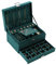 ZUZOOQ Damen-Schmuck-Organizer-Box, 3-lagige Samt-Schmuckschatullen, Aufbewahrungsbox mit Schloss für Ringe, Halsketten, Ohrringe, grün, 24 x 17 x 11 cm, ZUZ002A