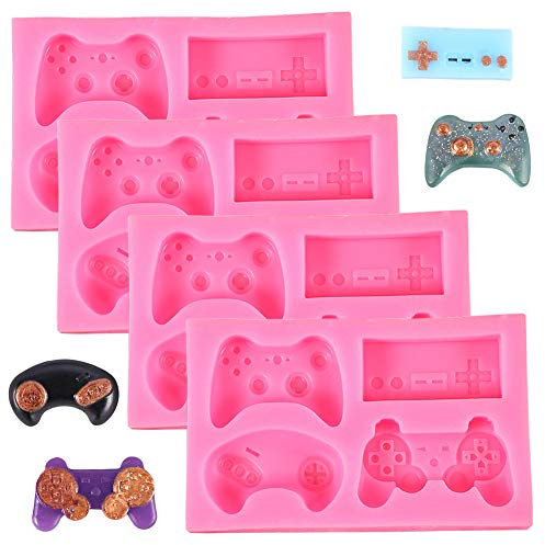 FANDE 4 Stück Silikon Fondant Mold, 3D Silikonform Kuchen Dekoration Backen Werkzeuge DIY Kuchen Bonbon Gelee Backformen für DIY Zucker Basteln Süßigkeiten Schokolade Eiswürfelform Seife Formen