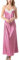 Aivtalk - Robe de Nuit en Dentelle Babydoll Lingerie Nuisette Longue Femme en Soie Artificielle Chemise de Nuit Col V en Satin Style 3 Rouge Rosé Taille 38