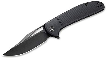 CIVIVI Outdoor Taschenmesser Ortis All Black - robuste Klinge und Rutschfester schwarzer Griff aus Nylonmaterial - Gesamtlänge: 19 cm