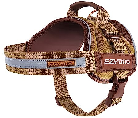 EZYDOG Convert Dog Harness | Magnetic Handle, Anti Pull Harness, Dog Harness for Small, Medium and Large Dogs, LED Light Mount, Reflective Strips, Contoured & Breathable Fabric (XL, Corduroy)
