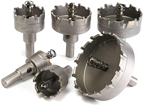 SagaSave Carbide Hole Cutter Set,Long Life Hole Saw Kit for Hard Metal,6-Piece(16mm 18mm 20mm 22mm 25mm 32mm)