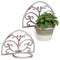 Relaxdays 2 Soportes Macetas Pared de Estilo Vintage, Hierro Fundido, Blanco, Ø 14,5 cm