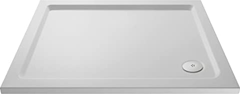 nuie NSR013 Trays Modern Bathroom Slip Resistant Rectangular Shower Tray, 800mm x 1000mm, Matt White