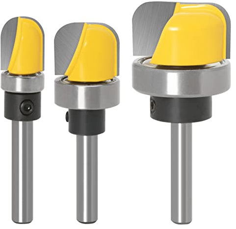 3 Stück 6mm 1/4 Schaft Fräser 1/2 3/4 1-1/8 Durchmesser Schüssel Tablett Vorlage Fräser Holz Schneidwerkzeug Holzbearbeitung Fräser,1/4 Schaft