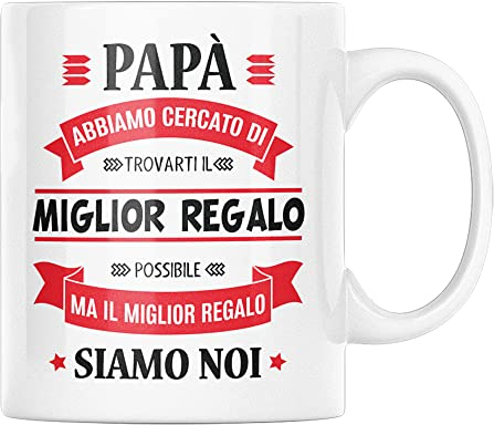 Vulfire Papà Tazza Regalo uomo compleanno Idea originale Idee Regali per lui per Natale festa del Papà, Miglior regalo siamo noi (Papà, ceramica)