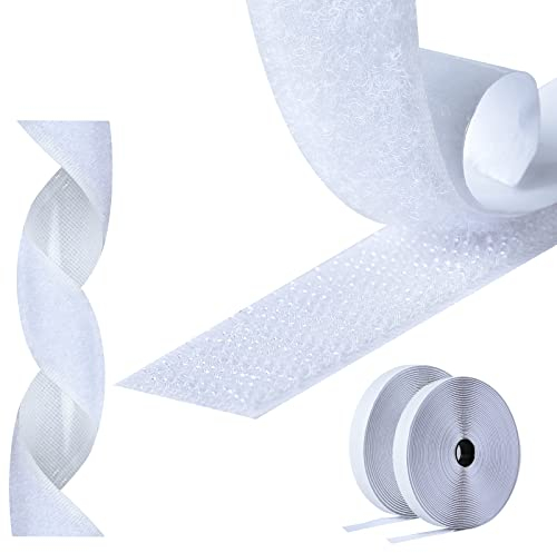 AIQInu Feltro Adesivo Forte Biadesivo,8M Sistema Di Fissaggio Hook & Loop,20mm Larghezza Adesivo Forte Offre Una Semplice Alternativa A Bottoni Automatici,Ganci,Bulloni,Cerniere E Altro Ancora