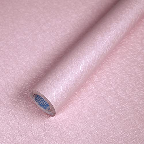 Abyssaly Klebefolie Rosa Selbstklebende Folie 30 cm x 300 cm Dekofolie Möbelfolie Tapeten Seidenmatt Prägung Wasserdichte Dekoration für Möbeloberfläche Wände Schränke