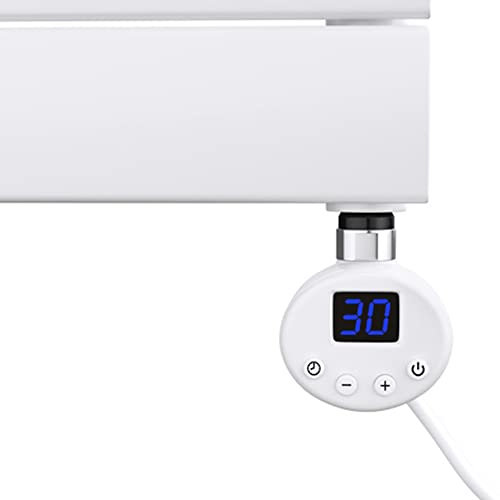 Mai & Mai Heating Element with Thermostat 1000W White Electric Heating Element with LCD Screen Heating Cartridge Made of Stainless Steel Heating Element for Bathroom Radiators Heaters Towel Rail