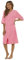 Thingimijigs Ladies 100% Cotton Terry Towelling Zip Up Bath Robe Dressing Gown House Coat - Pink UK 16-18