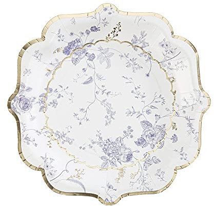 Générique - 8 ASSIETTES CARTON BRITISH STYLE 23CM BLANC