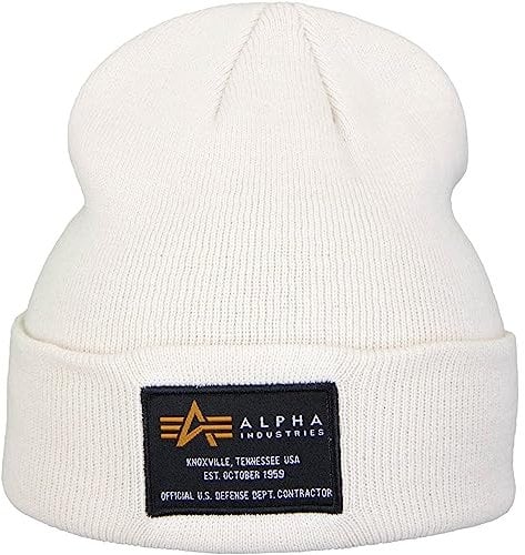 ALPHA INDUSTRIES Crew Beanie Wintermütze (as3, Alpha, one_Size, Jetstream White)