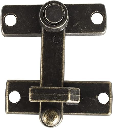 Door Lock,Door Bolt,Bolt Sliding Door Lock, Solid Brass Shutter Bar Door Latch Antique Brass 2 Pack Loaded Toggle Latch Catch Clamp Clip for Trunk Case Box and Chest
