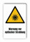 Warnzeichen (W027) Warnung vor optischer Strahlung - Eckiges Warnschild mit Text - Warnschild mit Text - nach DIN EN ISO 7010