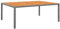 BIGBARLEY Buffettische, Campingtische, Partytische für Gärten, Terrassen und Balkone,Gartentisch 200x150x75 cm Akazienholz und Poly Rattan Grau